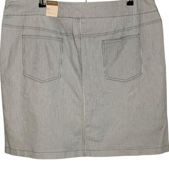 Chico's Skort NWT Women's Size 4 (NWT) Indigo Blue Zen Stripe Pull-On Athleisure - Picture 3 of 8